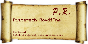 Pittersch Rovéna névjegykártya